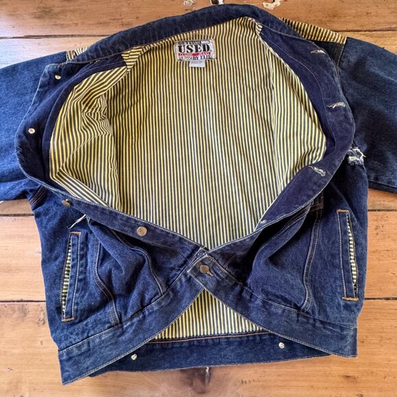 Vintage 1980's "Get Used" By Elie Distressed Jacket RN:71554 Sz. Large - Picture 9 of 9